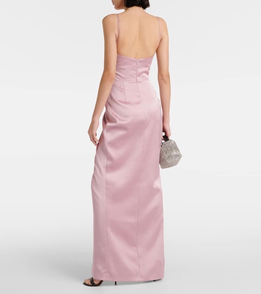 Draped satin gown