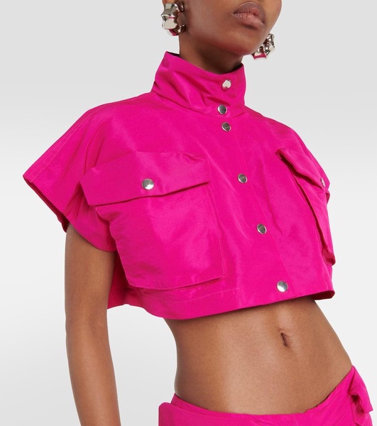 Cropped satin jacket