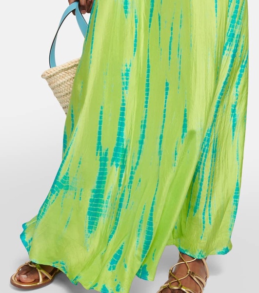 Tie-dyed silk maxi dress