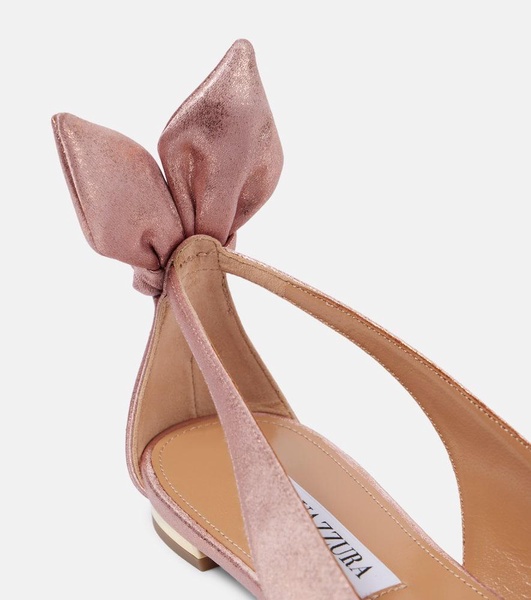 Bow Tie metallic leather ballet flats