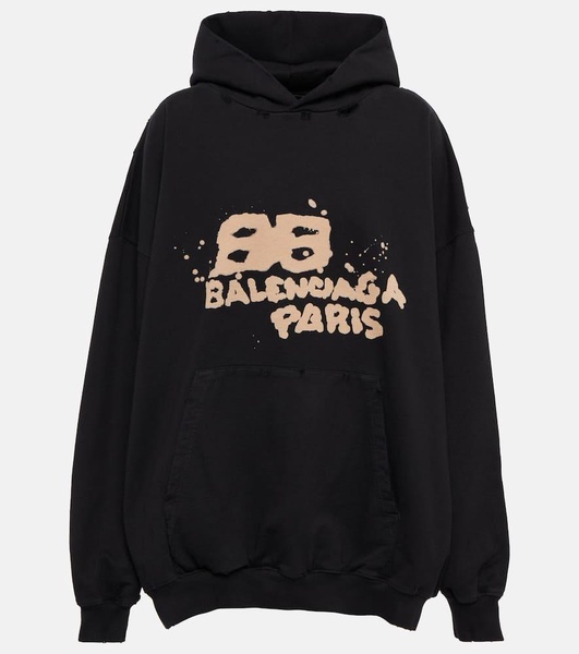 graffiti-logo cotton hoodie