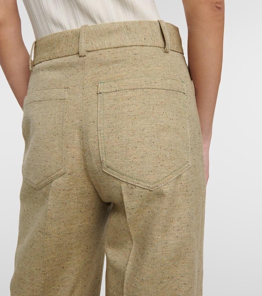 High-rise wool-blend flared pants