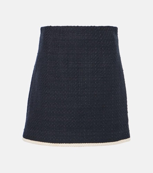 Roman cotton-blend tweed miniskirt