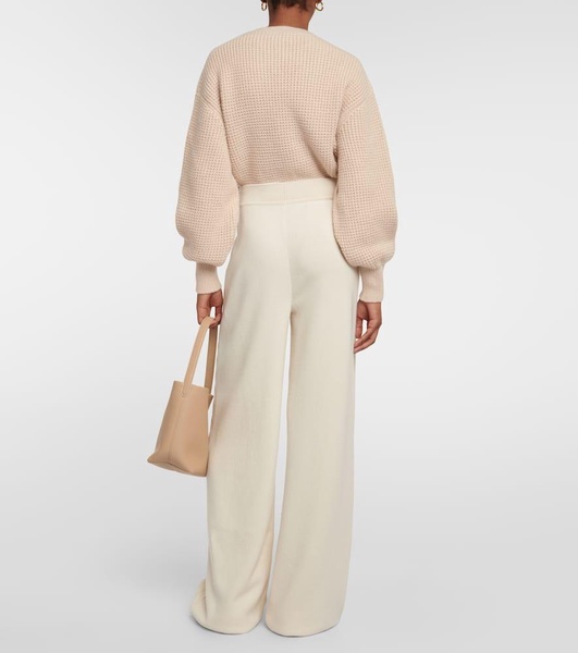 Napier high-rise cashmere wide-leg pants