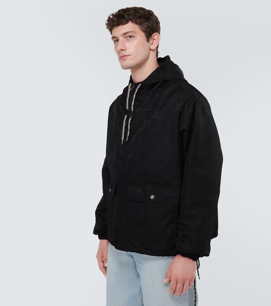 Padded Logo-Jacquard Shell Hooded Jacket