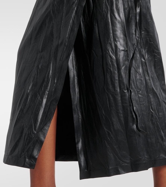 Bert leather midi skirt