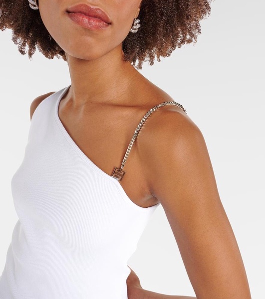 Chain-detail jersey tank top