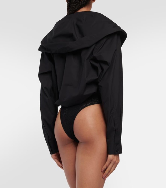 Hooded cotton bodysuit