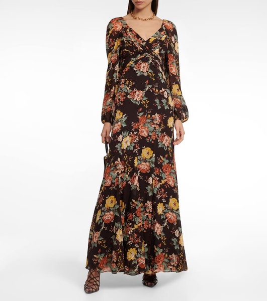 Avani floral printed silk maxi dress