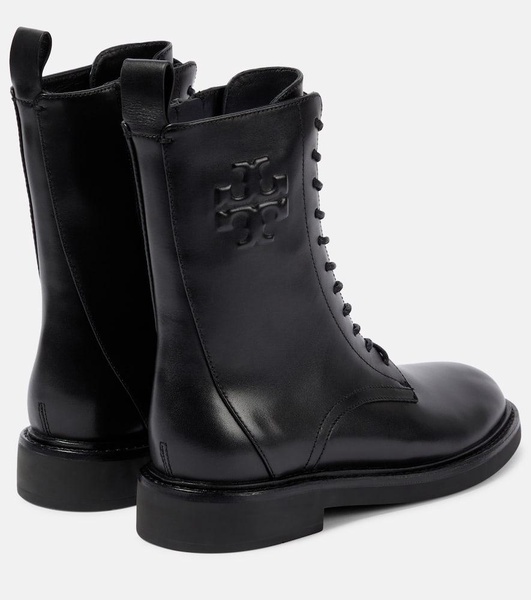 Leather combat boots