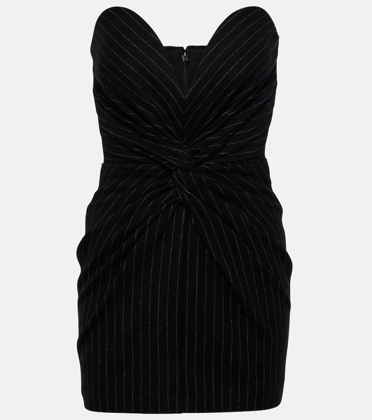 Pinstripe strapless minidress