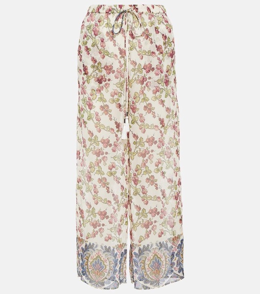 Printed high-rise pants