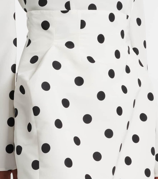 Polka-dot high-rise taffeta miniskirt