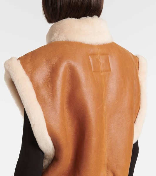 Edwina shearling-trimmed leather vest