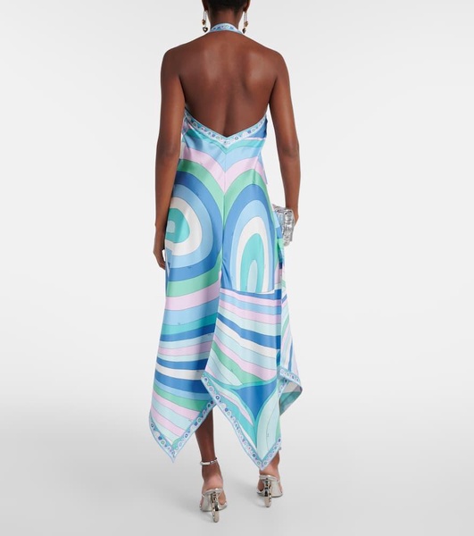 Iride silk twill maxi dress