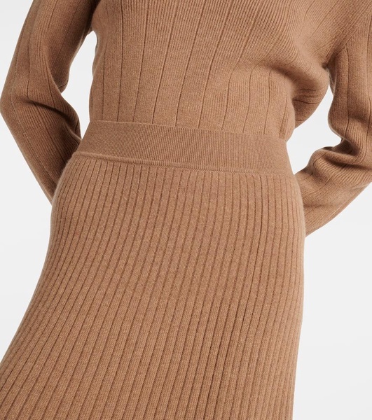 Cervatto ribbed-knit cashmere midi skirt