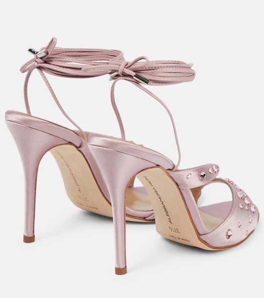 Crystal-embellished satin sandals