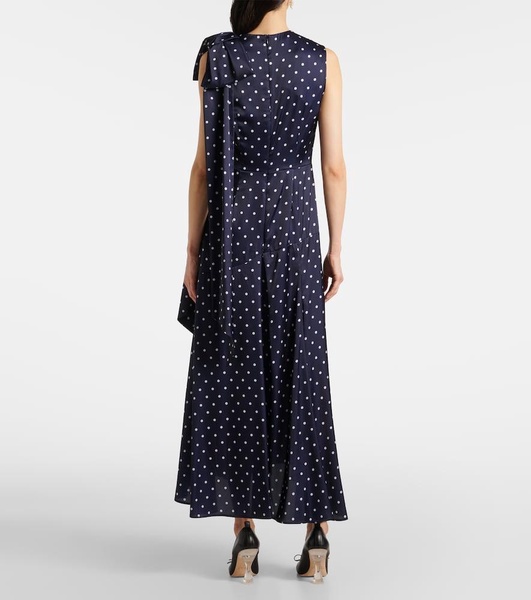 Bow-detail polka-dot maxi dress