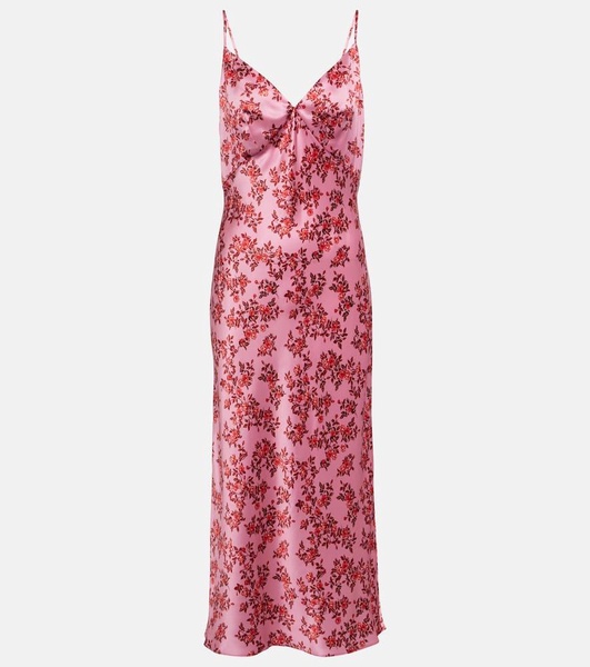 Trinny floral silk satin slip dress