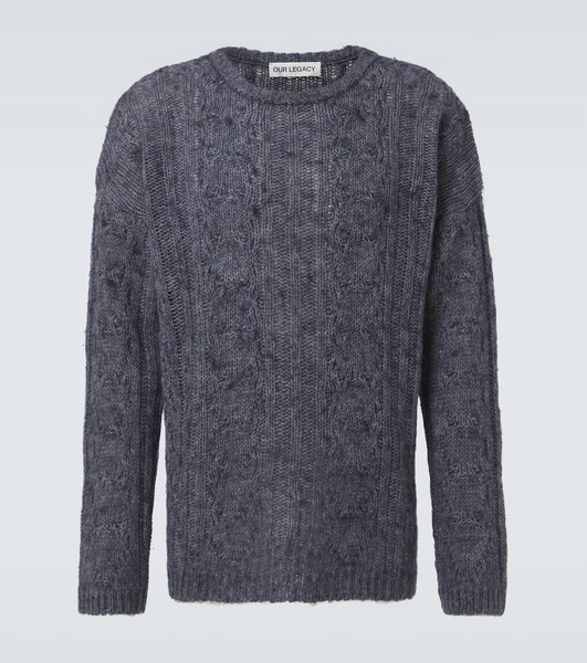 Popover cable-knit wool-blend sweater