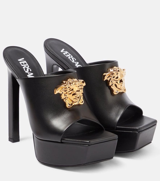 Medusa leather platform mules