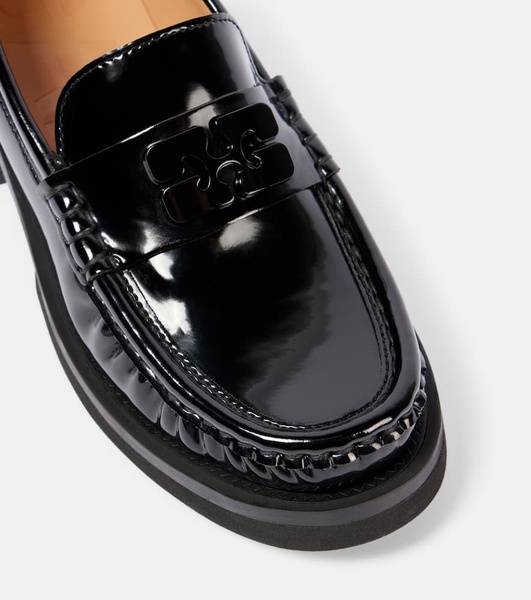 Logo faux leather loafers