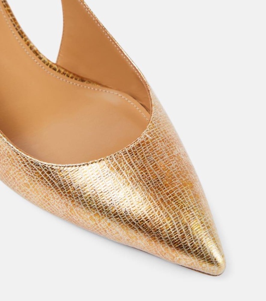 Purist 50 metallic leather slingback pumps