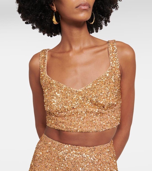 Sequined cropped top 