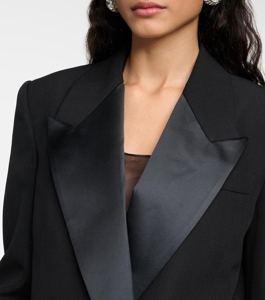 Double-breasted wool tuxedo jacket