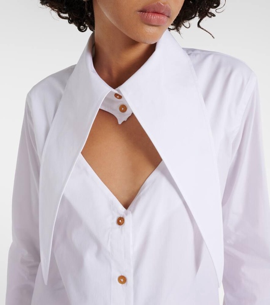 Cut-out cotton shirt