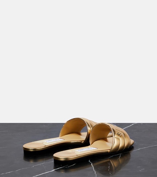 Themis metallic leather slides