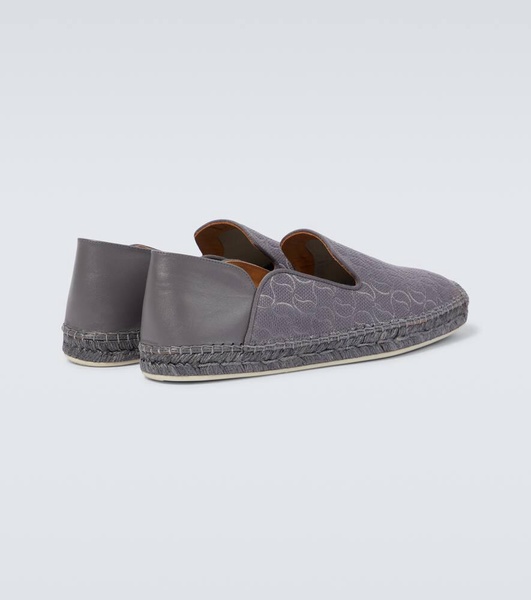 Espadon leather-trimmed jacquard espadrilles