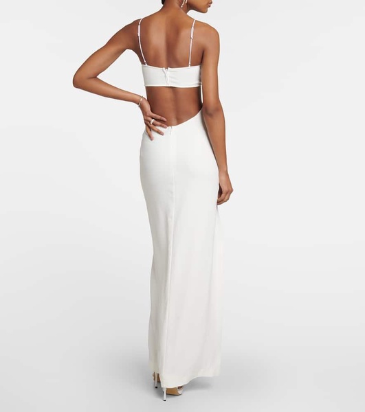 Bridal cutout crêpe gown