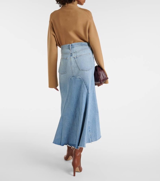 Mina Reworked denim midi skirt