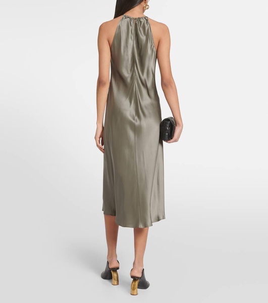 Eglantine halterneck silk midi dress