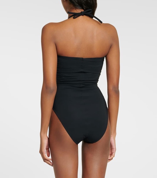 Halterneck cutout swimsuit