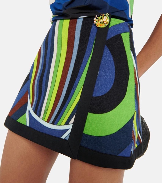 Iride cotton-blend jersey miniskirt