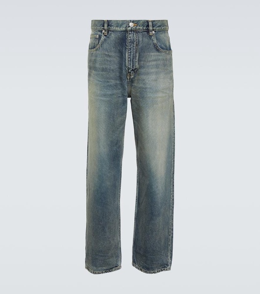 Mid-rise tapered jeans