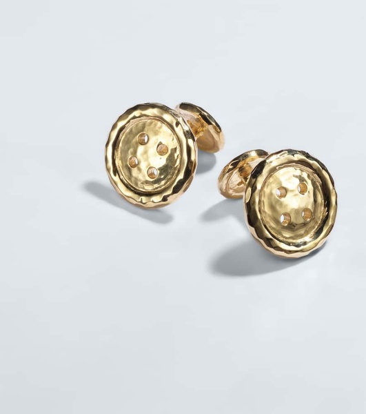 Button 18kt gold cufflinks