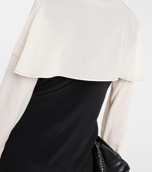 Bow-detail silk crepe de chine blouse