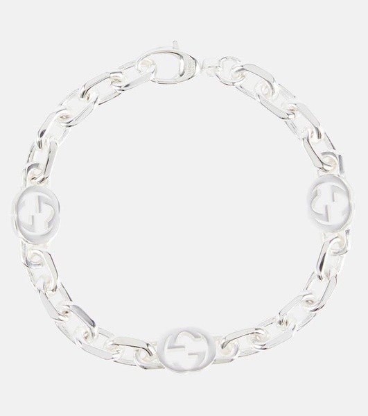 Interlocking G sterling silver bracelet