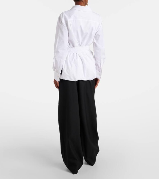 Belted cotton shirt