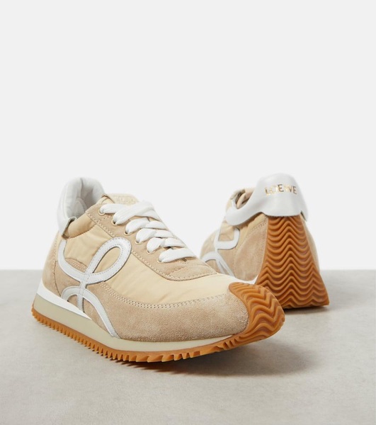 Paula's Ibiza Flow Runner suede-trimmed sneakers