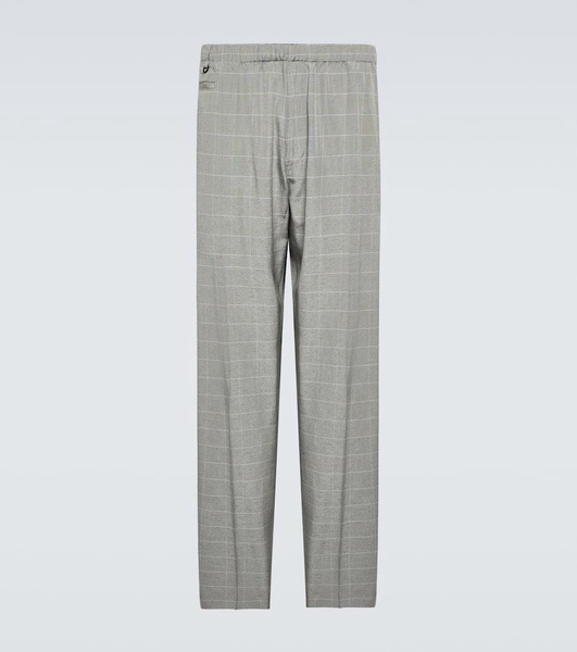 Checked silk-blend pants