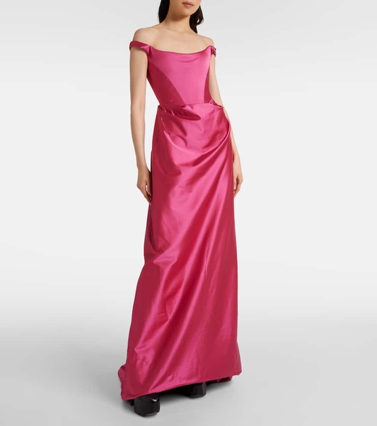 Crepe satin corset gown