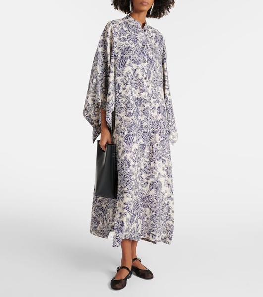 Printed linen kaftan