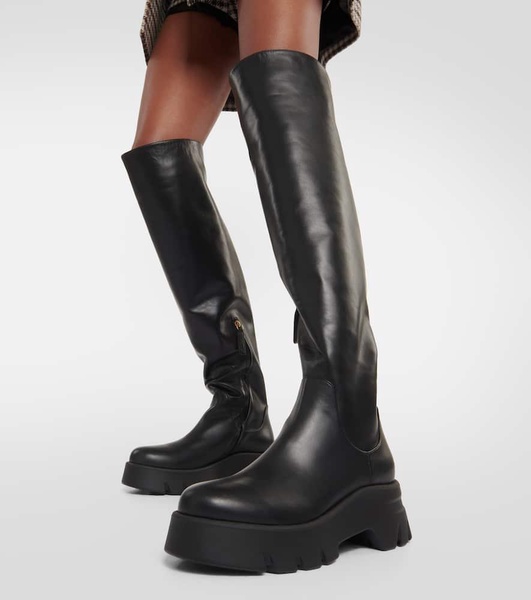 Leather knee-high boots