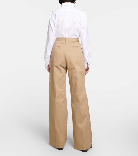 Flavie high-rise wide cotton pants