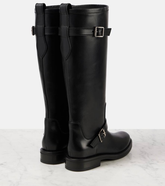 River leather biker boots