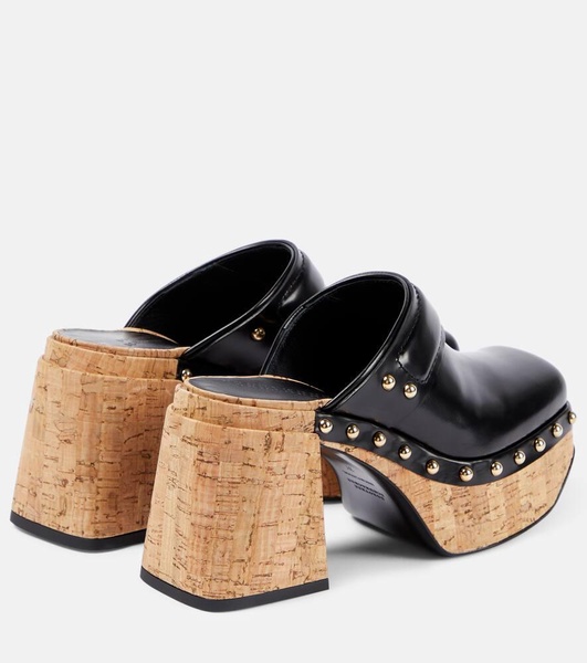 Cork Contrast leather clogs